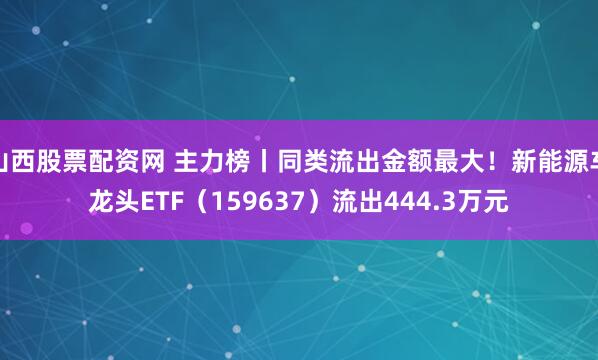 山西股票配资网 主力榜丨同类流出金额最大!新能源车龙头ETF(159637)流出444.3万元