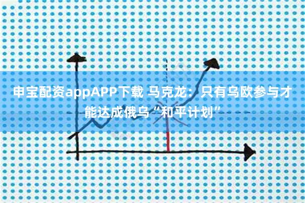 申宝配资appAPP下载 马克龙：只有乌欧参与才能达成俄乌“和平计划”